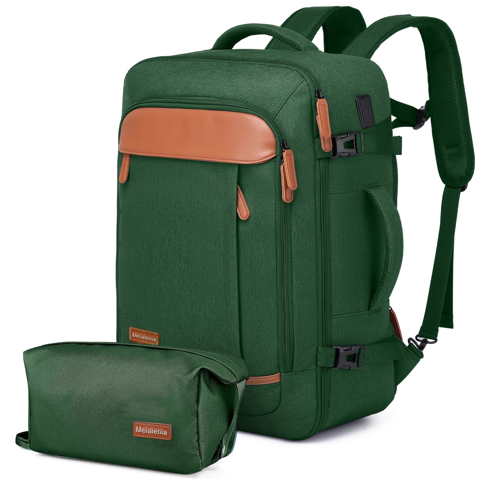 Joyway 2-Piece Travel Backpack Set Airline-Approved Waterproof Carry-On Luggage with USB Charging Port Comfortable Straps & Matching Toiletry Bag