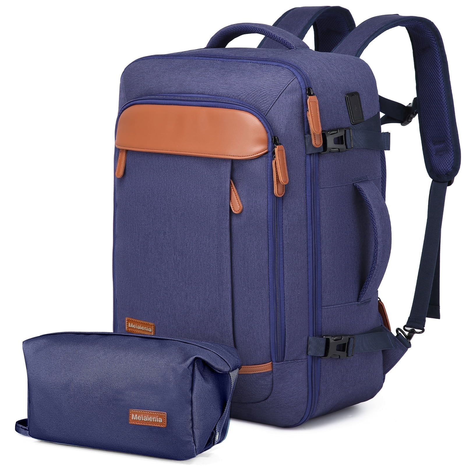 Joyway 2-Piece Travel Backpack Set Airline-Approved Waterproof Carry-On Luggage with USB Charging Port Comfortable Straps & Matching Toiletry Bag
