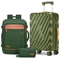 thumbnail image 1 of Joyway 3-Piece Carry on Luggage PC Ultra-Hard Shell Lightweight Suitcase TSA Lock Brake Spinner Wheels with Backpack Green, 1 of 7