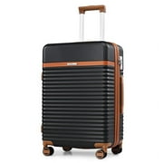 JOYWAY 24in Expandable Checked Luggage with ABS Hard Luggage with Double Swivel Wheels TSA Lock