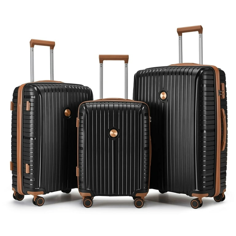 Joyway 3 Piece Luggage Sets Hardshell Lightweight Suitcase with TSA Lock Spinner Wheels Black Shop Black Friday Deals for 2024 Walmart