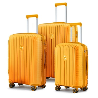 Joyway 3 Piece Luggage Sets Hardshell Lightweight Suitcase with TSA Lock Spinner Wheels（Orange）