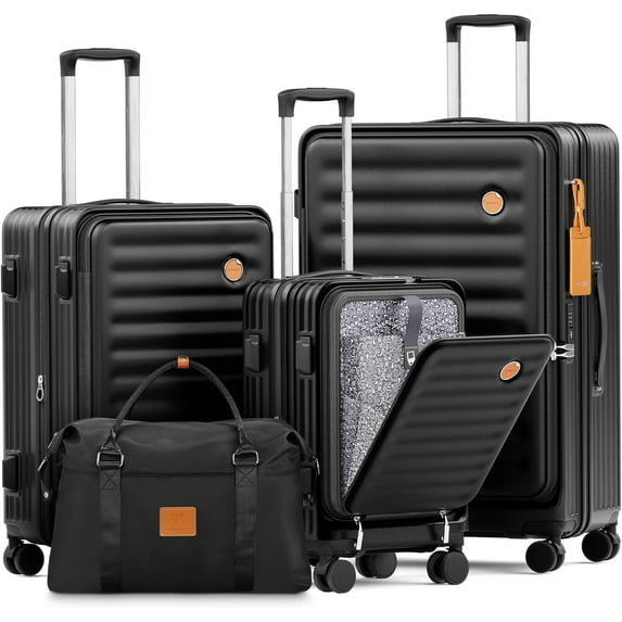 Joyway - 4 Luggage Sets PC Hardside Spinner Luggage -(Expandable Suitcase20"24")28-in Checked Luggage
