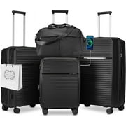 Joyway - 4 Luggage Sets PP Hardside USB Spinner Luggage - （Expandable Carry-on Luggage20"）（ 24" 28")