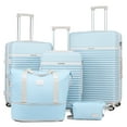 thumbnail image 1 of Joyway 5-Piece Luggage Set ABS Hardshell Spinner Suitcase with TSA Lock（Expandable 20"and 24" Carry-On）28"Checked Luggage- Blue, 1 of 7