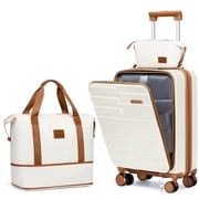 Joyway 3-Piece Front Opening Cover Carry-on Luggage Side Hooks TSA Lock Spinner Wheels YKK Zippers