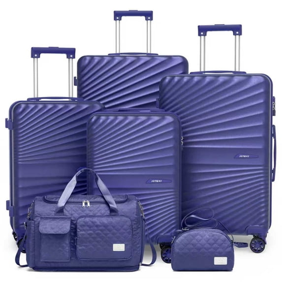 Joyway 6 Piece Hardshell Luggage Set with Spinner Wheels TSA Lock and Scratch-Resistant Finish Durable Lightweight Suitcases