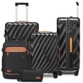 thumbnail interactive-video image 1 of Joyway 5-Piece Luggage Set PC Ultra-Hard Shell Lightweight Suitcase TSA Lock Brake Spinner Wheels (20/24/29) with Backpack Black, 1 of 8