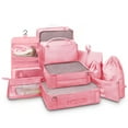 thumbnail image 1 of Joyway Packing Cubes 10 Piece Travel Packing Organizers with Extra Large Toiletries Bag for Clothes，Cosmetics，Shoes，Toiletry-Pink, 1 of 7
