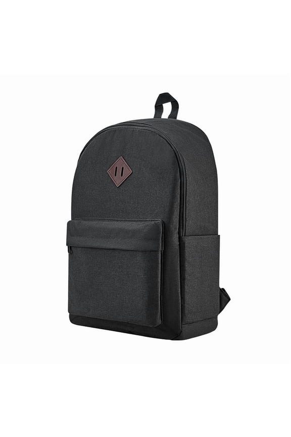 Classic Casual Backpack for Men & Women, Lightweight School Backpack with Large Main Compartment, Everyday Travel Daypack for College, Work, Commute & Outdoor Activities, Black
