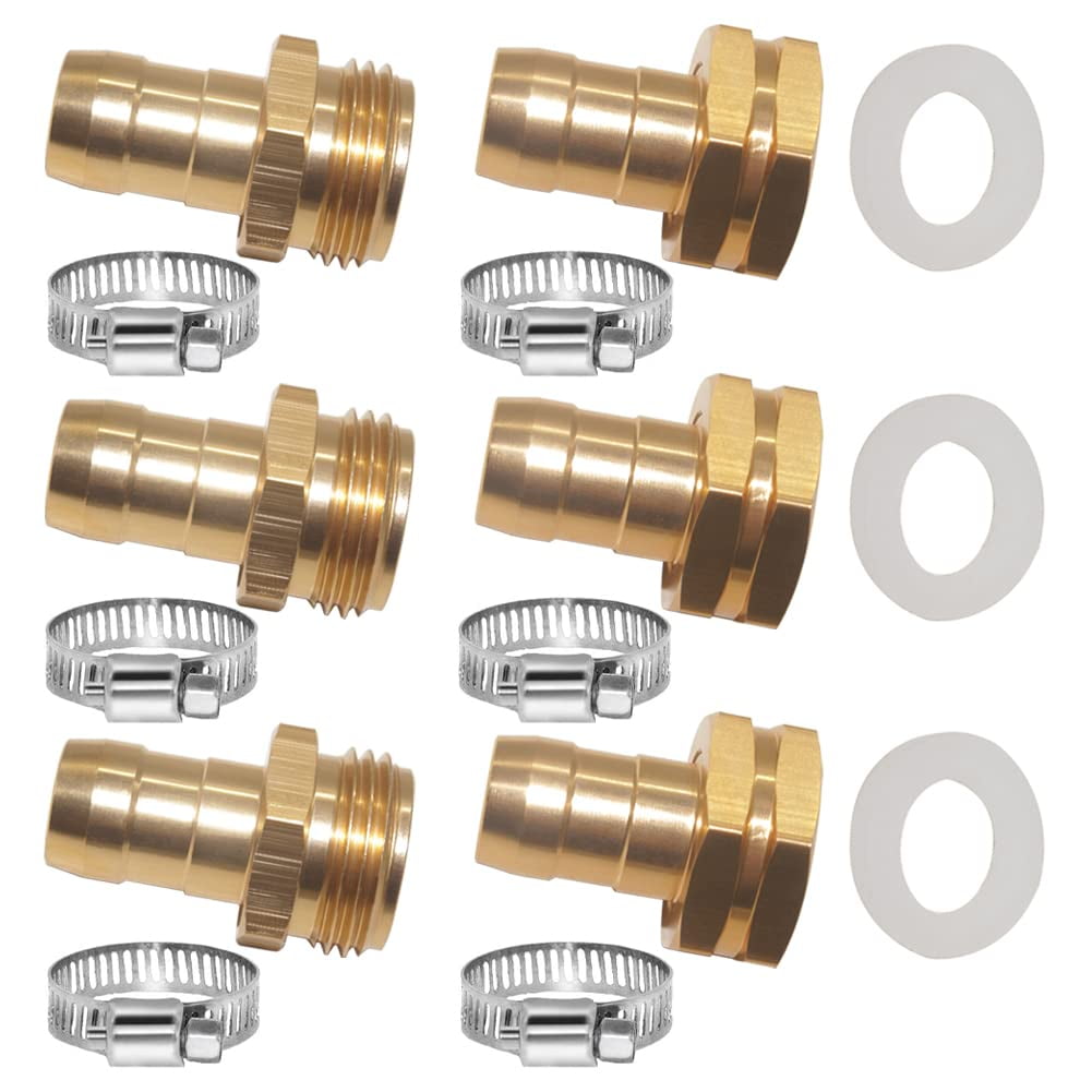 2-Pack 3/8 Barb X 3/8 NPT Male Brass Hose Fitting – 90-Degree Elbow