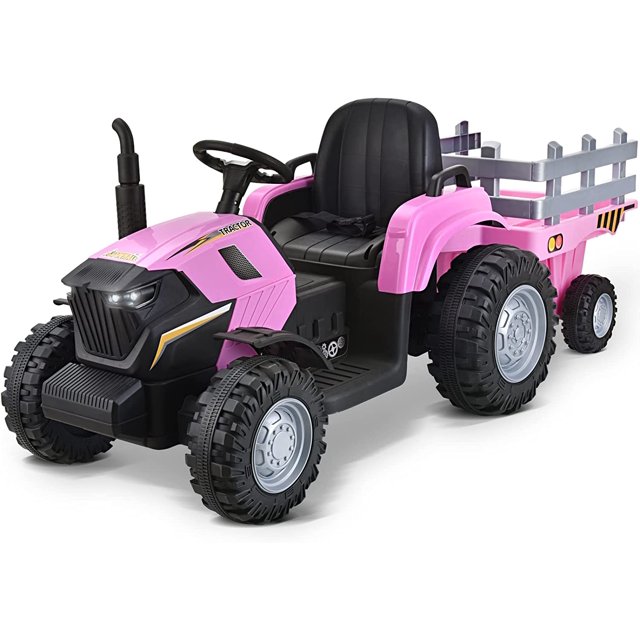 Joywhale 24V Kids Ride on Tractor with Trailer, with 400W Strong Engine