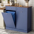 Joywind 2 x 13 Gallon Tilt Out Trash Cabinet with 2 Big Storage Drawer ...