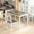 thumbnail image 1 of Joywind 5-Piece Solid Wood Dining Set – Rectangular Dining Table with 4 Chairs, Modern Grey Design for Kitchen, Dining Room & Restaurant, 1 of 9