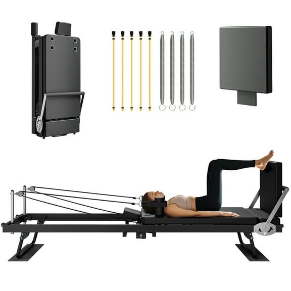 Joywind Foldable Pilates Reformer Machine - Extra-Wide & Lengthened Platform, 400 lbs Capacity