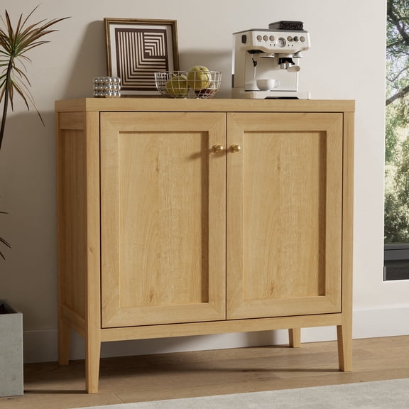 Joyyskill 1pcs Modern Buffet Cabinet with Storage Sideboard Cabinet Wood cabinets, Natural Oak