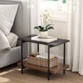 thumbnail image 1 of Joyyskill 2 Tier End Table Rectangular Side Table Bedside Nightstand with Metal Frame, Black & Dark Brown, 1 of 6