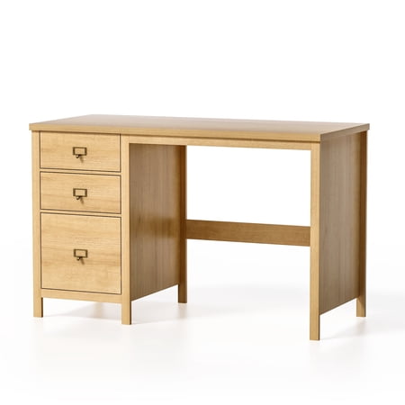 Joyyskill 47" Executive Desk with File Drawer, Farmhouse Home Office Desk with Storage Drawer Wood Computer Writing Desk, Natural Oak