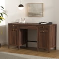 thumbnail image 1 of Joyyskill 52" Executive Desk with Storage Drawer, Farmhouse Home Office Desk with Storage Cabinet Wood Computer Writing Desk, Brown, 1 of 6