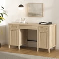 thumbnail image 1 of Joyyskill 52" Executive Desk with Storage Drawer, Farmhouse Home Office Desk with Storage Cabinet Wood Computer Writing Desk, Light Oak, 1 of 7