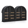 thumbnail image 1 of Joyyskill Arched Bathroom Wall Cabinet Modern Wooden Medicine Cabinet with Acrylic Doors Set of 2, Farmhouse Wall Mounted Cupboard Storage Organizer, Black Oak, 1 of 6