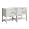 thumbnail image 1 of Joyyskill End Tables Set of 2 with 2 Drawers, Farmhouse Nightstand with Open Shelf, Modern Bedside Cabinet Side Table Night Stand, Antique White, 1 of 6