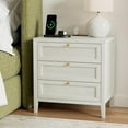 thumbnail image 1 of Joyyskill Farmhouse Nightstand with 3 Drawers Larger Night Stand with Charging Station Tall Bed Side Table Wide Nightstands End Table for Sofa, Bedroom, Living Room, Antique White, 1 of 7