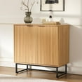 thumbnail image 1 of Joyyskill Fluted Storage Cabinet, Sideboard Buffet Cabinet with Adjustable Shelves, Storage Credenza Accent Cabinets, Natural Oak, 1 of 8