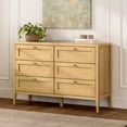 thumbnail image 1 of Joyyskill Mid Century Modern 6 Drawer Dresser 47" Wide Chest of Drawers Wooden Storage Dresser Organizer TV Stand, Natural Oak, 1 of 8