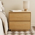 thumbnail image 1 of Joyyskill Mid Century Modern Nightstand with 2 Drawers, Wooden End Table Bed Side Table with Storage Bedside Night Stand, Natural Oak, 1 of 6