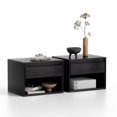 thumbnail image 1 of Joyyskill Modern Floating Nightstand with Drawer and Open Shelf, Small Wall Mounted Bedside End Table, Black, 1 of 6