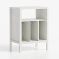 thumbnail image 1 of Joyyskill Modern Record Player Stand, Vinyl Record Storage Cabinet with Open Shelf, Wood Records Player Table Cube Storage Organizer, Antique White, 1 of 6