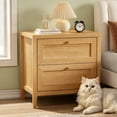 thumbnail image 1 of Joyyskill Nightstand with 2 Drawers, Wooden End Tables with Large Storage, Bedside Table, Natural Oak, 1 of 8