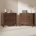 thumbnail image 1 of Joyyskill Nightstands Set of 2 with Large Storage, Wooden End Tables with 2 Drawers, Bedside Table, Brown, 1 of 7