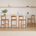 thumbnail image 1 of Joyyskill Wood Bar Stools Set of 4, Counter Height Barstools Armless Farmhouse Wooden Bar Dining Chairs with Solid Wood Legs, Dark Oak, 1 of 8