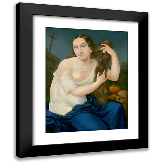 Jozef Božetech Klemens 15x18 Black Modern Framed Museum Art Print Titled - Mary Magdalene (1850-1870)