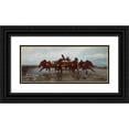 thumbnail image 1 of Jozef Chelmonski 18x10 Black Ornate Wood Framed Double Matted Museum Art Print Titled - Four-In-Hand (1881), 1 of 5