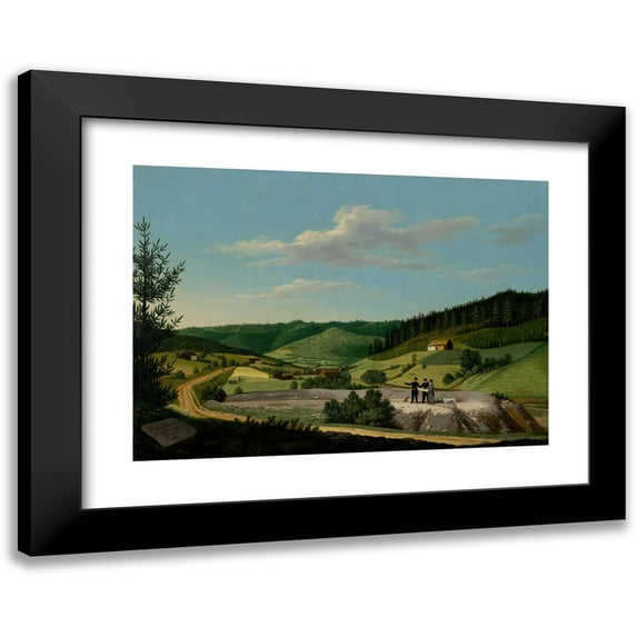 Jozef Czauczik 18x14 Black Modern Framed Museum Art Print Titled - A View of Rochus's Tunnel in Rudnany (1820-1825)