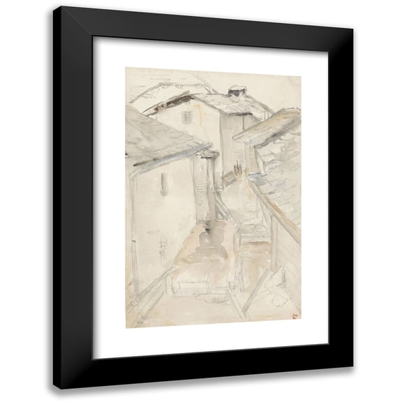 Jozef Israëls 11x14 Black Modern Framed Museum Art Print Titled - Steegje Between Old Houses (1834 - 1911)