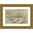 thumbnail image 1 of Jozef Israëls 14x11 Gold Ornate Wood Frame and Double Matted Museum Art Print Titled - Star Groeve Bij Pontresina (1869), 1 of 4
