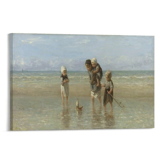 Jozef Israels - Children Of The Sea Canvas Poster Wall Art Decor Print Picture Paintings for Living Room Bedroom Decoration