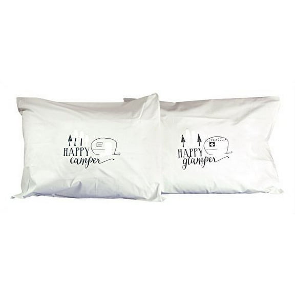 Jozie B 200067 Camper/Happy Glamper Percale Pillow Cases, Set of 2, Standard