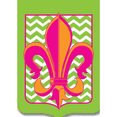 thumbnail image 1 of Jozie B 550 Green Chevron Fleur De Lis Flag, Large, 1 of 3