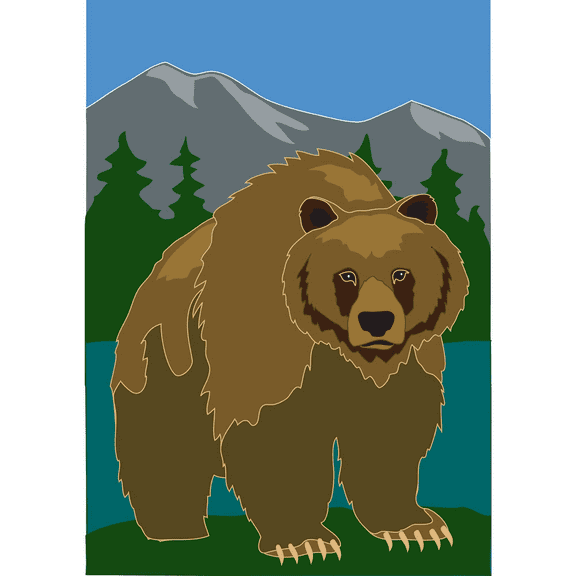 Jozie B 791 Grizzly Bear Flag, Large