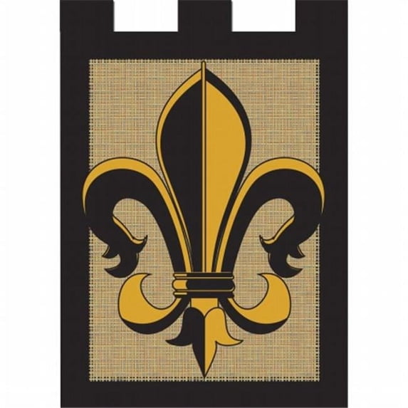 Jozie B 806 Burlap Flag, Black & Gold - Large