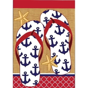 Jozie B 956 Burlap Anchor Flips Flag, Large