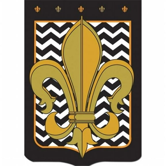 Jozie B Black & Gold Chevron Flag - Large