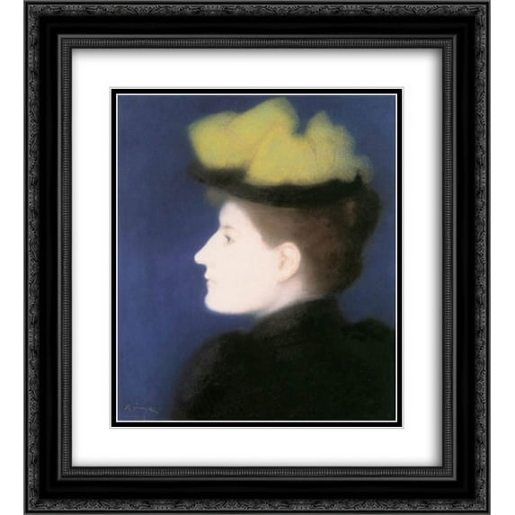 Jozsef Rippl Ronai 2x Matted 20x24 Black Ornate Framed Art Print 'Portrait of Margit Piatsek'