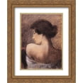 thumbnail image 1 of Jozsef Rippl Ronai 2x Matted 20x24 Gold Ornate Framed Art Print 'Profile of a Woman', 1 of 2