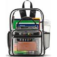 thumbnail image 1 of JPACK Clear Backpack – Transparent Bookbag for Adults and Teens | School, Work, Travel, Stadiums (Black), 1 of 14